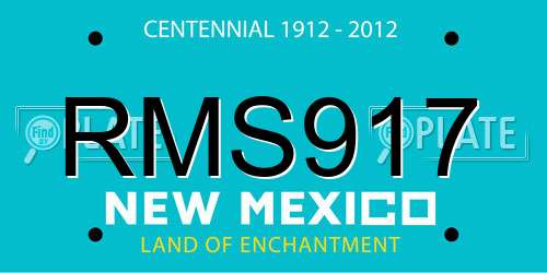 RMS917 New Mexico License Plate