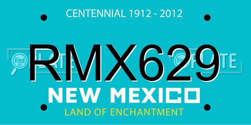 RMX629 New Mexico License Plate