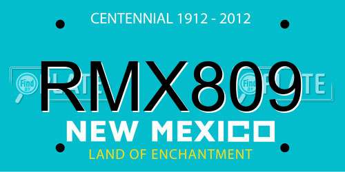 RMX809 New Mexico License Plate