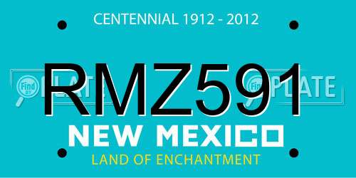 RMZ591 New Mexico License Plate