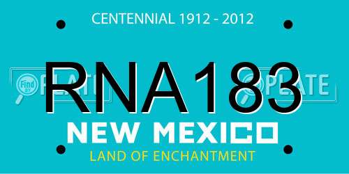 RNA183 New Mexico License Plate