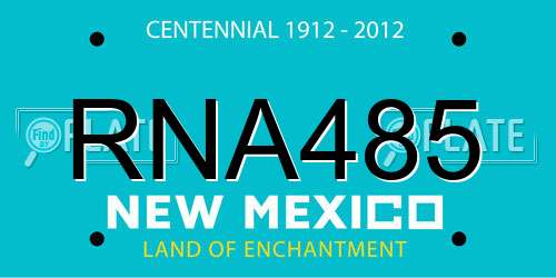 RNA485 New Mexico License Plate