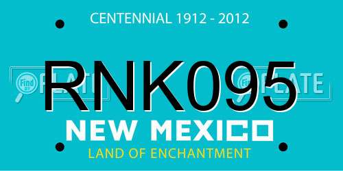 RNK095 New Mexico License Plate