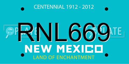 RNL669 New Mexico License Plate