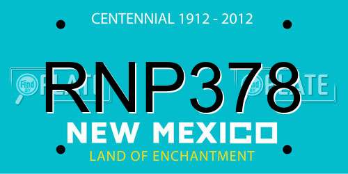 RNP378 New Mexico License Plate