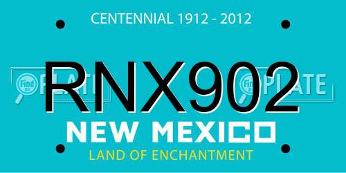 RNX902 New Mexico License Plate