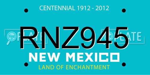 RNZ945 New Mexico License Plate