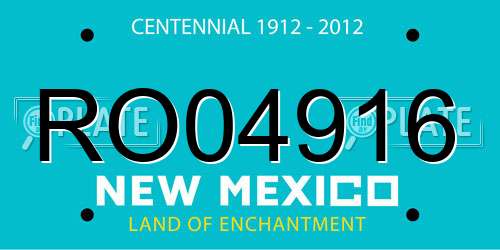 RO04916 New Mexico License Plate