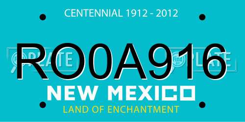 RO0A916 New Mexico License Plate