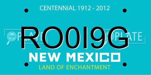 RO0I9G New Mexico License Plate
