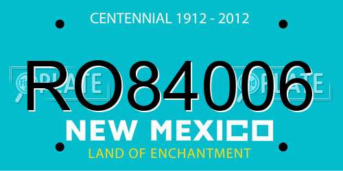 RO84006 New Mexico License Plate