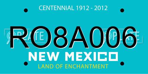 RO8A006 New Mexico License Plate