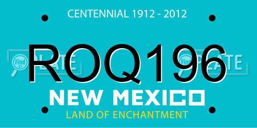 ROQ196 New Mexico License Plate
