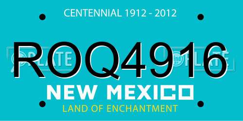 ROQ4916 New Mexico License Plate