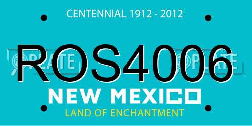 ROS4006 New Mexico License Plate