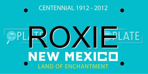 ROXIE New Mexico License Plate