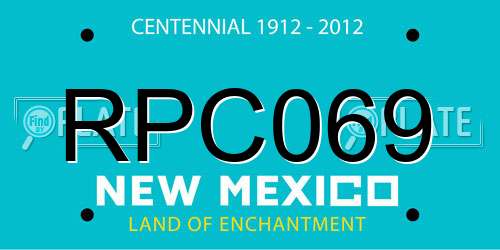 RPC069 New Mexico License Plate