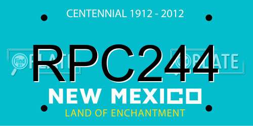 RPC244 New Mexico License Plate