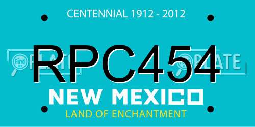 RPC454 New Mexico License Plate
