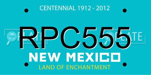 RPC555 New Mexico License Plate