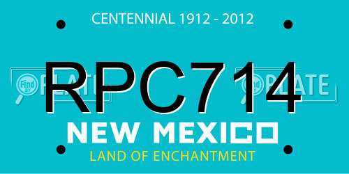RPC714 New Mexico License Plate