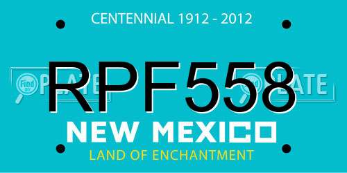 RPF558 New Mexico License Plate
