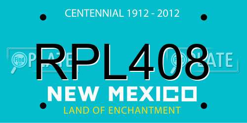 RPL408 New Mexico License Plate