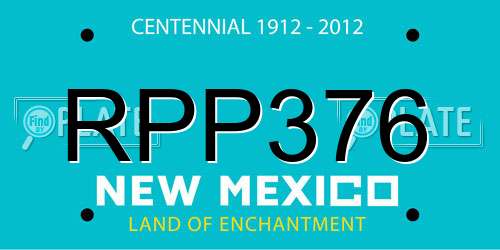 RPP376 New Mexico License Plate
