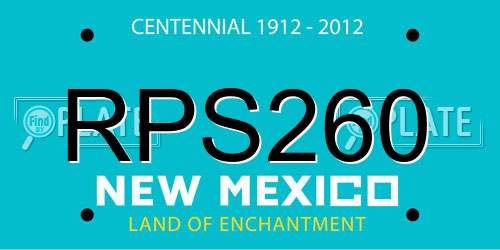 RPS260 New Mexico License Plate