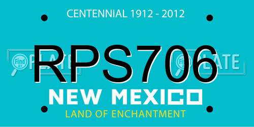 RPS706 New Mexico License Plate