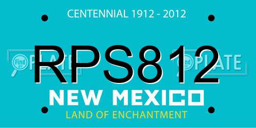 RPS812 New Mexico License Plate