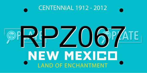 RPZ067 New Mexico License Plate