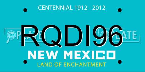 RQDI96 New Mexico License Plate