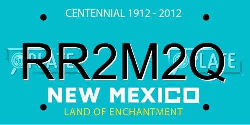 RR2M2Q New Mexico License Plate