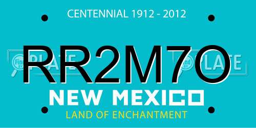 RR2M7O New Mexico License Plate