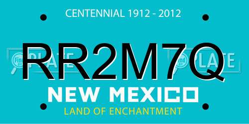 RR2M7Q New Mexico License Plate