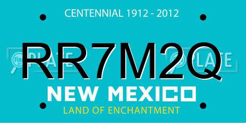 RR7M2Q New Mexico License Plate