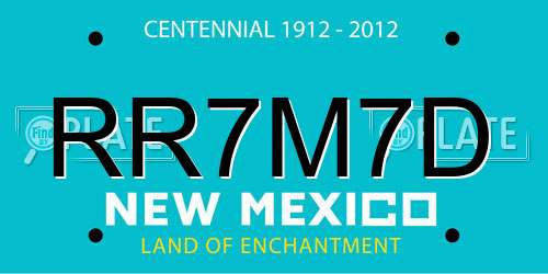 RR7M7D New Mexico License Plate