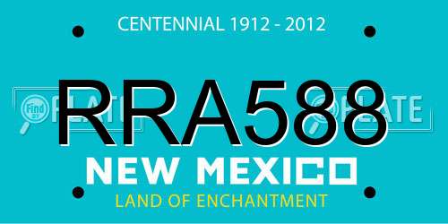 RRA588 New Mexico License Plate