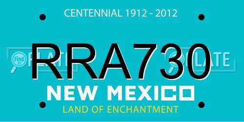 RRA730 New Mexico License Plate
