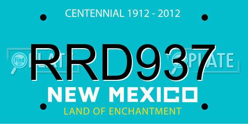 RRD937 New Mexico License Plate