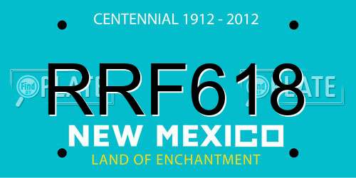 RRF618 New Mexico License Plate