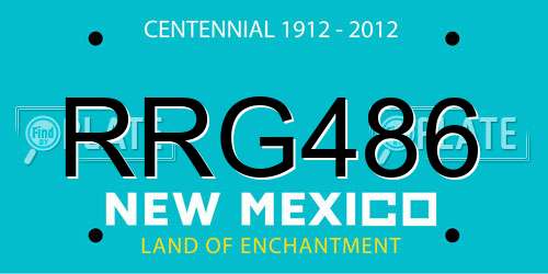 RRG486 New Mexico License Plate