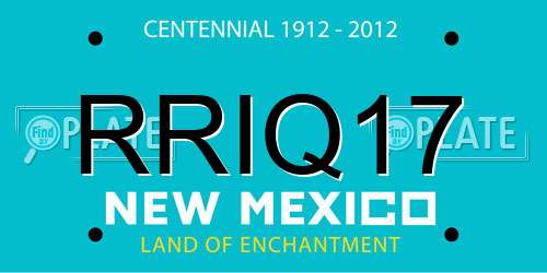 RRIQ17 New Mexico License Plate