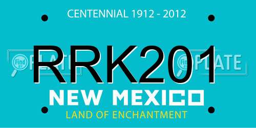 RRK201 New Mexico License Plate