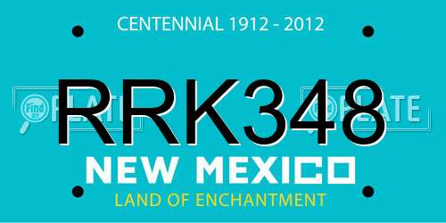 RRK348 New Mexico License Plate