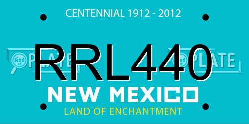 RRL440 New Mexico License Plate
