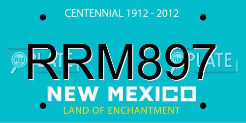 RRM897 New Mexico License Plate