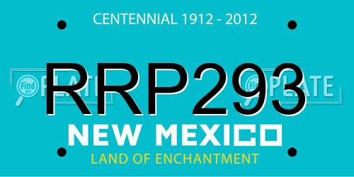 RRP293 New Mexico License Plate