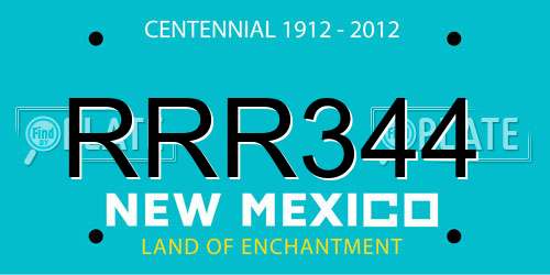 RRR344 New Mexico License Plate